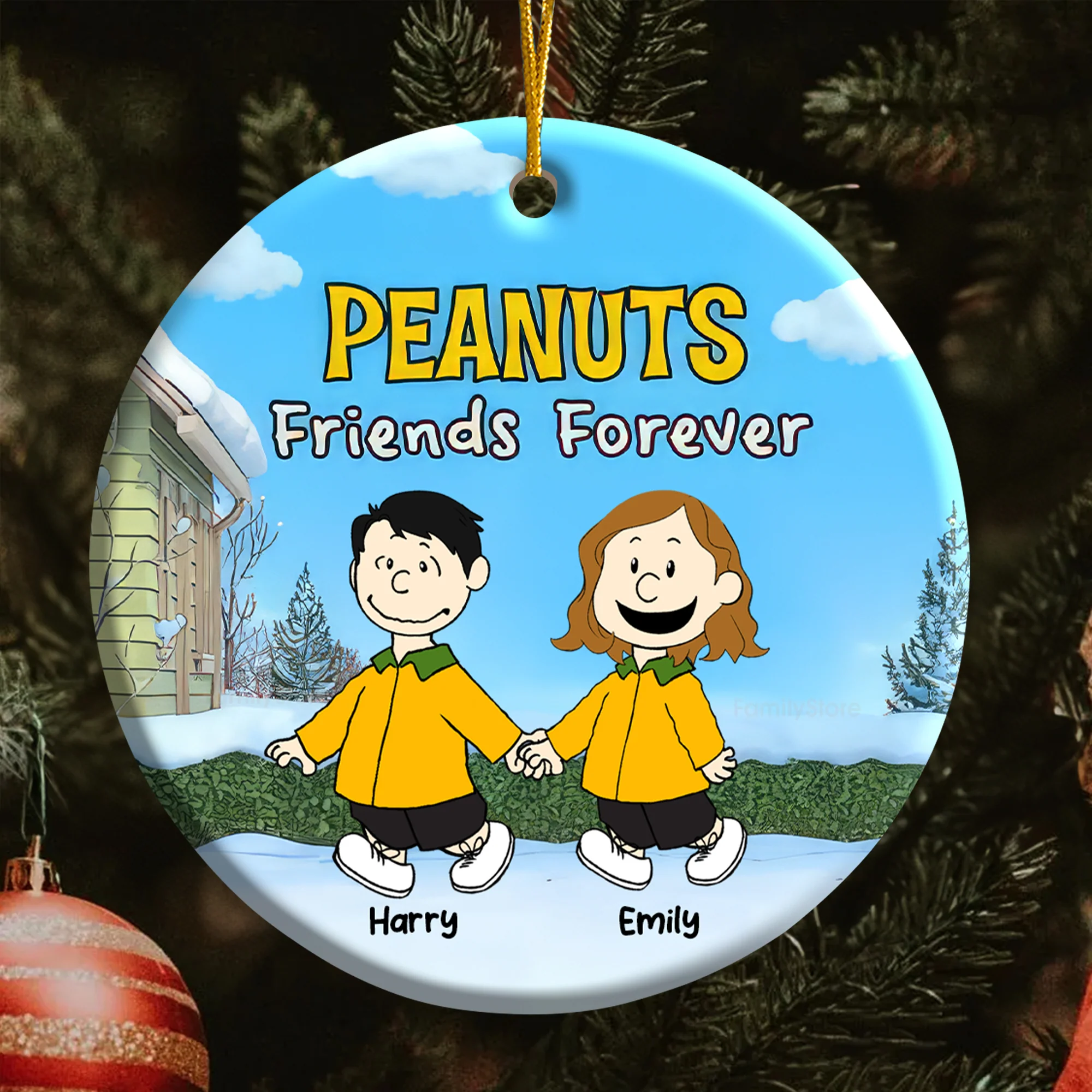 Friends Forever Peanut - Personalized Ceramic Ornament - Funny Gift For Friend, Family Member - CL48 NH96 - Image 6