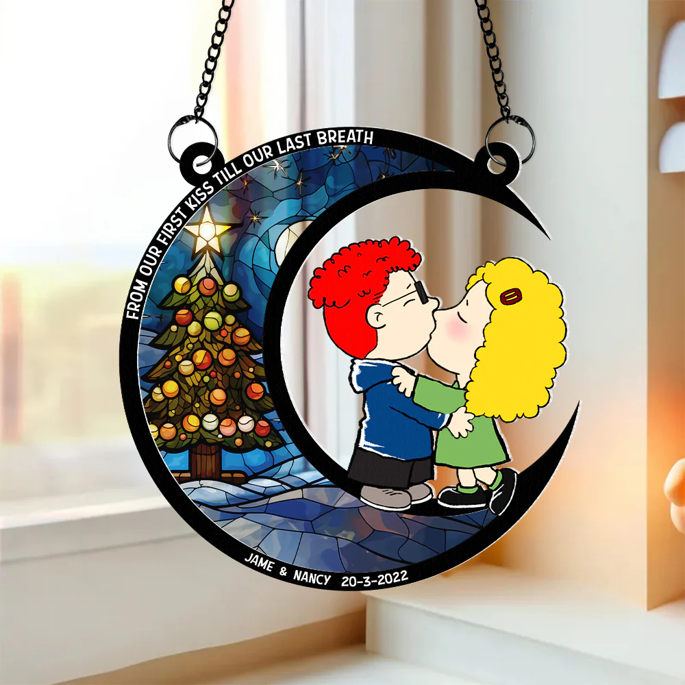 From Our First Kiss Till Our Last Breath - Personalized Window Hanging Suncatcher Ornament - Christmas Gift For Couple, Wife, Husband | GR9 HH01 - Image 3
