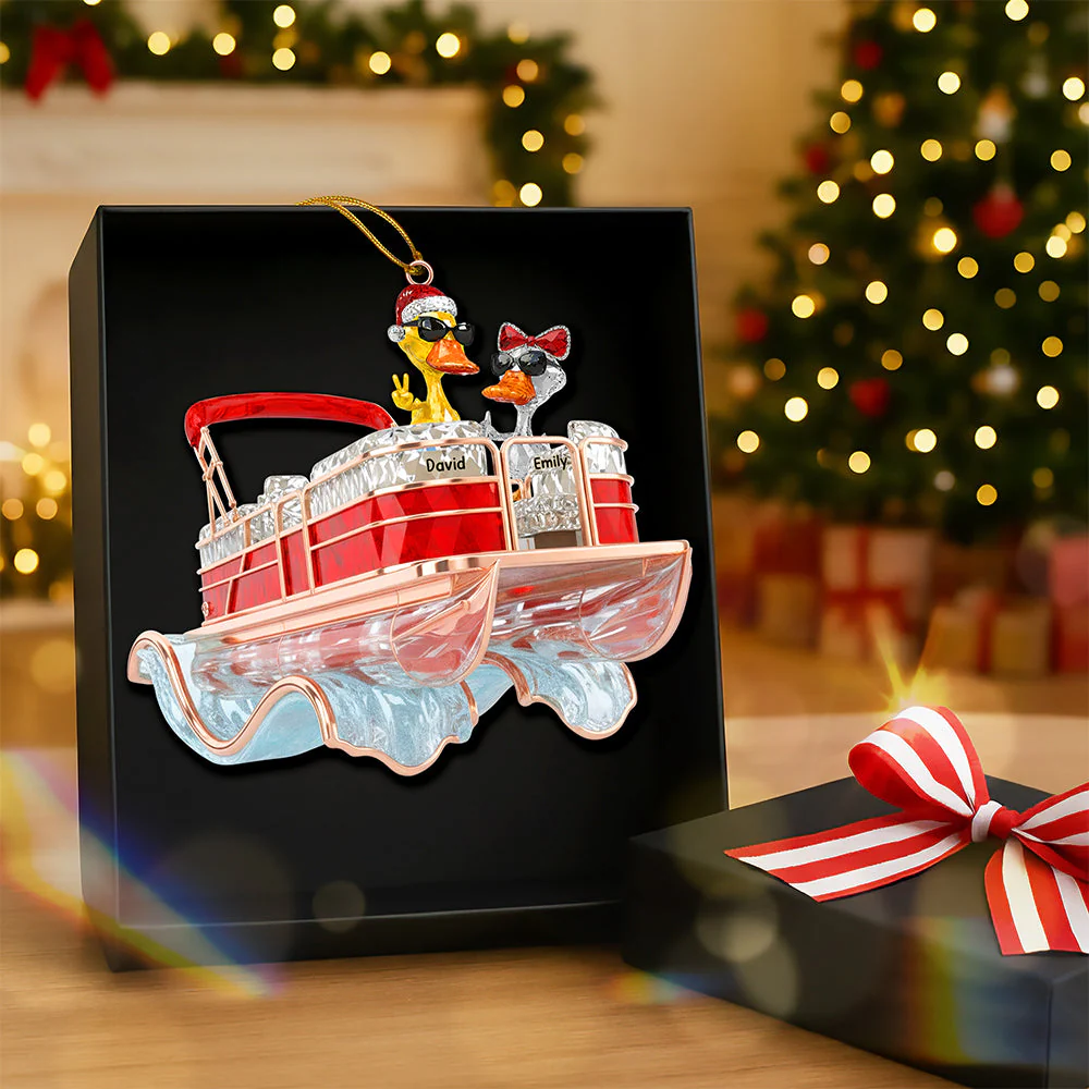 Fun Duck Pontoon Trip - Personalized Acrylic Ornament - Gifts For Pontoon Lovers - Image 3