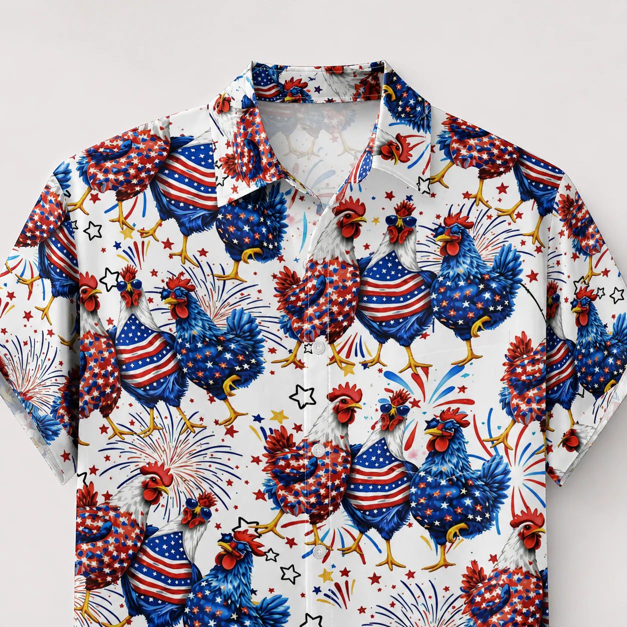 Funny American Flag 250th Anniversary Patriotic Rooster - Personalized Hawaiian Shirt - Gift For Patriots - Image 4