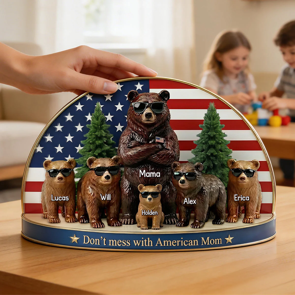 Funny Bear Family - Personalized Acrylic Plaque - Gift For Mom VD01 - Image 2