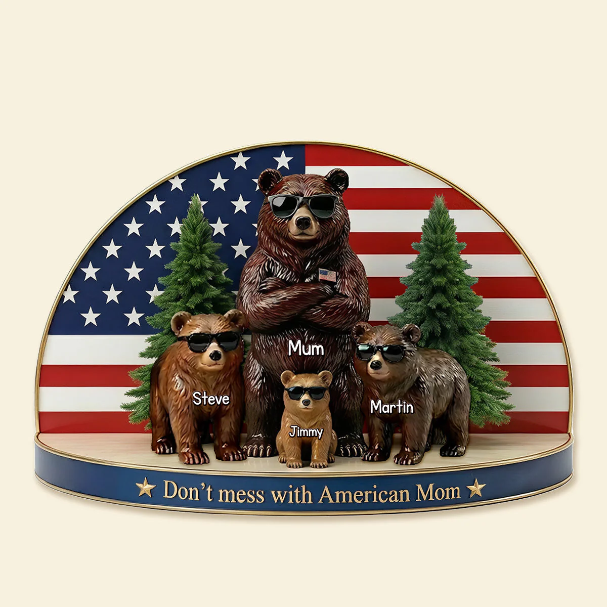 Funny Bear Family - Personalized Acrylic Plaque - Gift For Mom VD01 - Image 3
