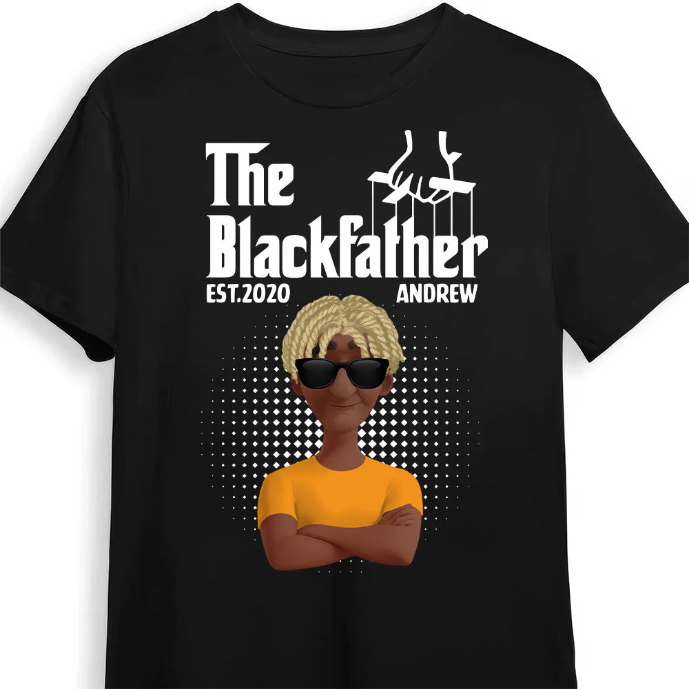 Funny Black Dad Shirt - The Blackfather Custom Tee with Name - Unisex Father’s Day Gift | GR29 HD95
