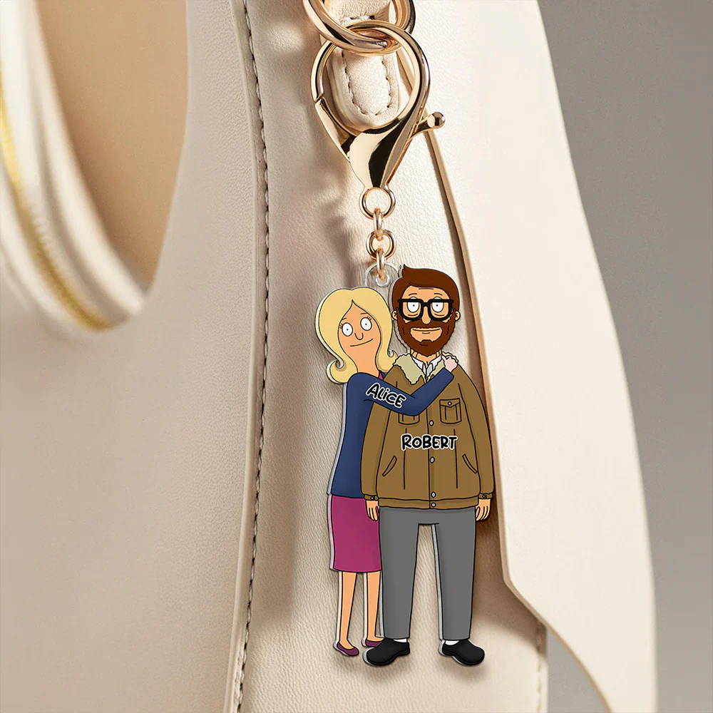 Funny Burger Couple Keychain - Gift For Couple, Husband Wife, Anniversary | CL56