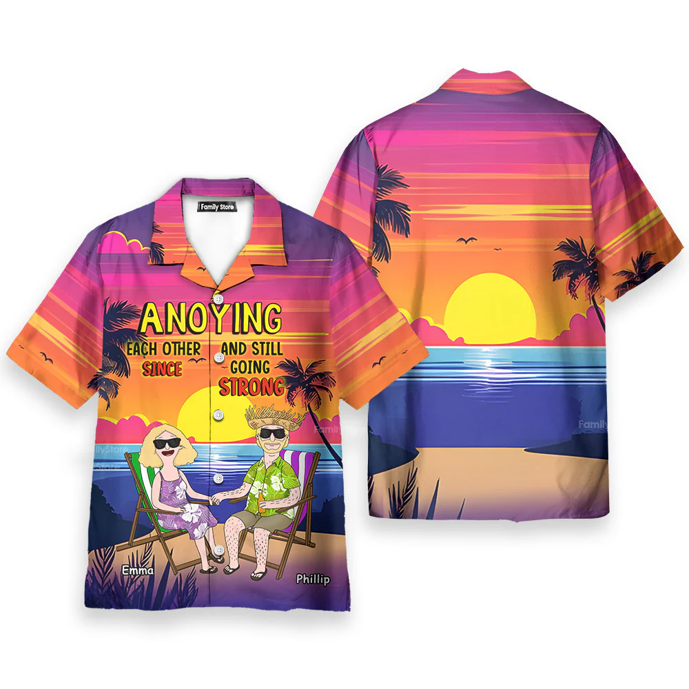 Funny Cartoon Couple - Personalized Hawaiian Shirt - Gift For Anniversary, Vacation | CL55 PT