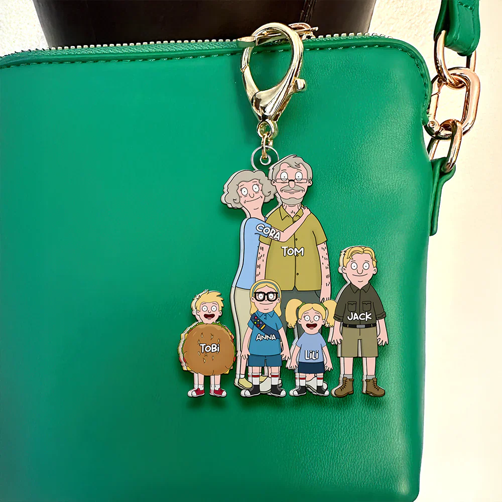 Funny Cartoon Family Custom Keychain - Gift For Couple, Husband Wife, Anniversary | CL56 - Image 4