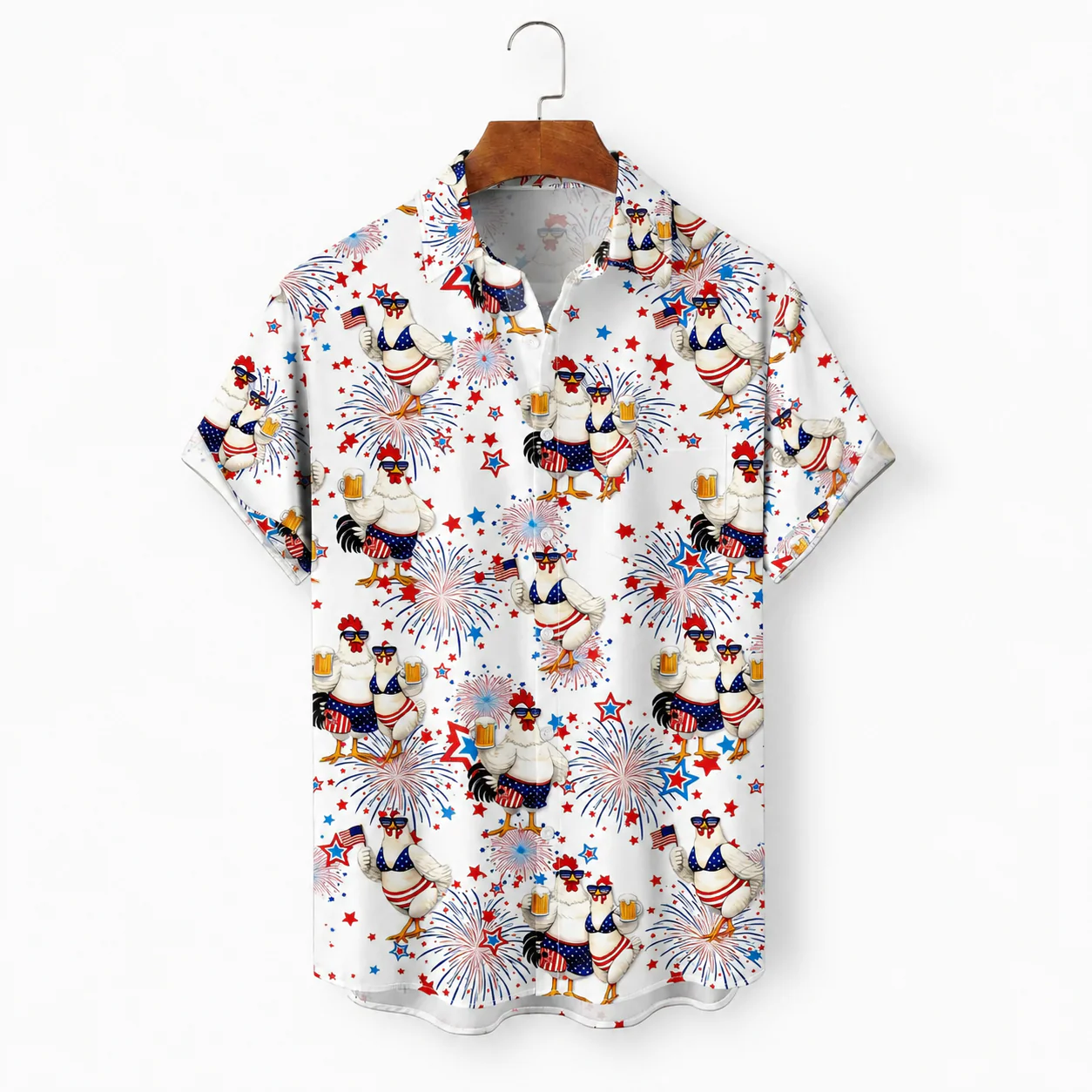 Funny Chiken Beer 4th Of July - Hawaiian Shirt - Gift For Couple - Image 6