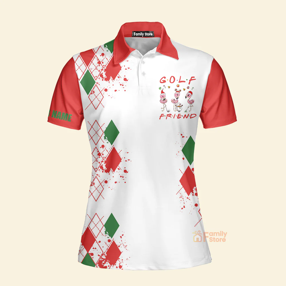 Funny Christmas Golf - Personalized Women Polo Shirt - Image 3