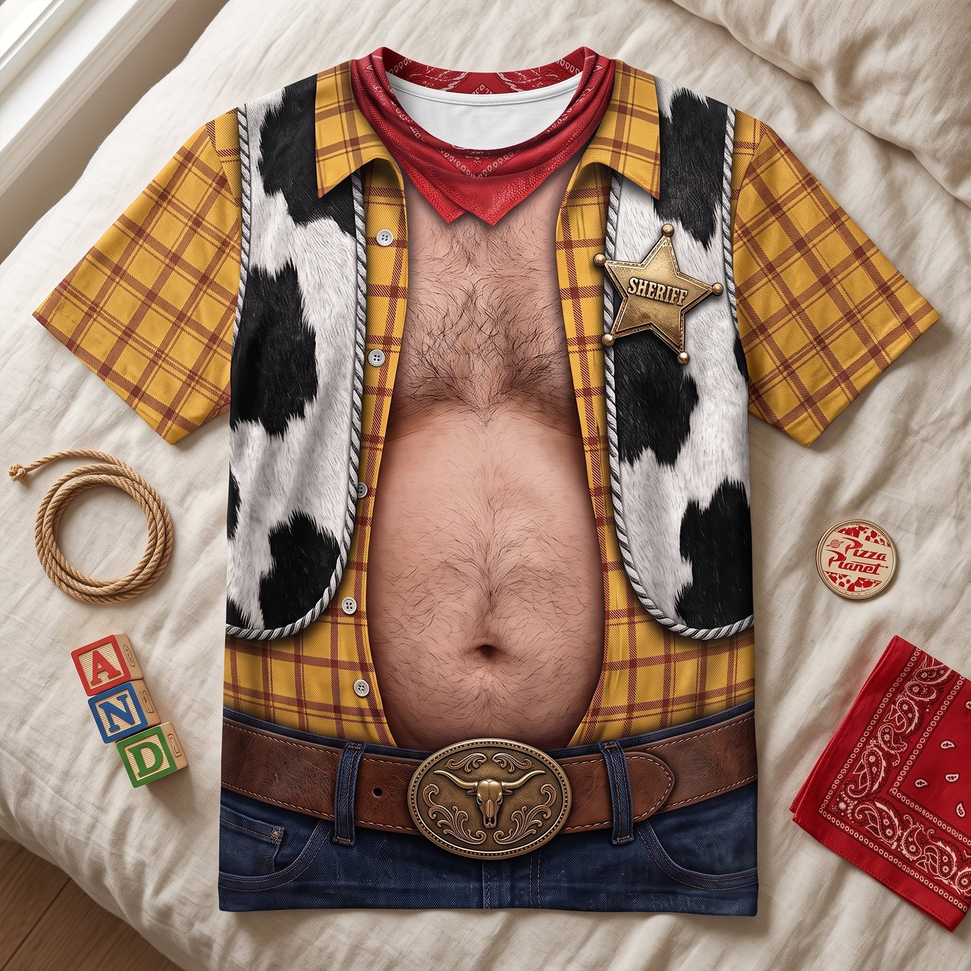 Custom Funny Cowboy Costume - Personalized AOP Tshirt - Gift For Farmer - Image 4