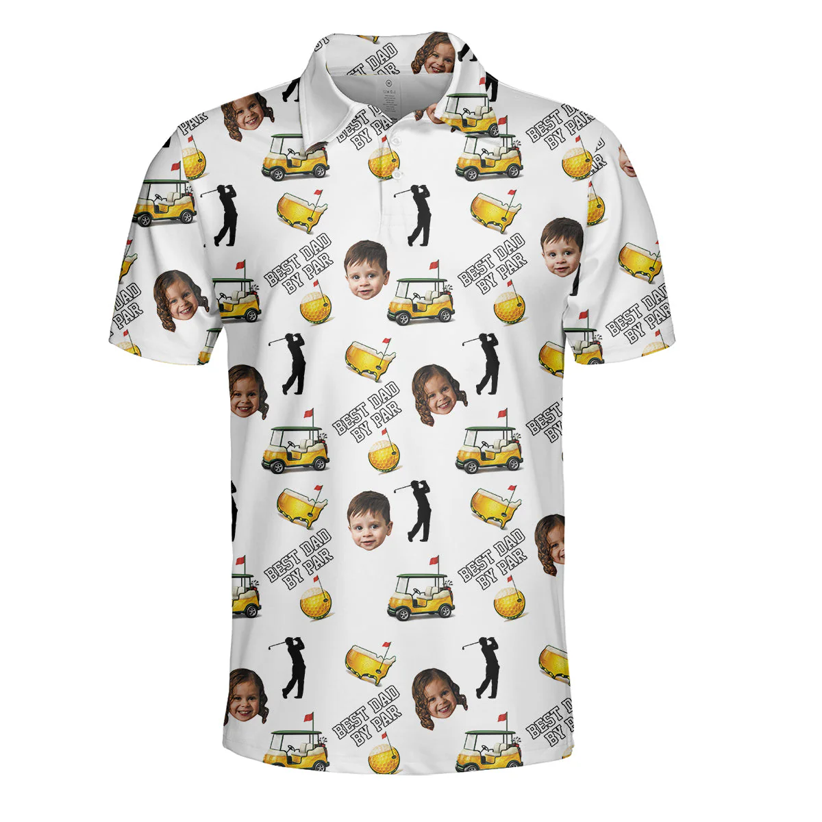 Funny Custom Baby Face - Personalized Polo Shirt - Gift For Dad, Grandpa, Golf Lovers - Image 5
