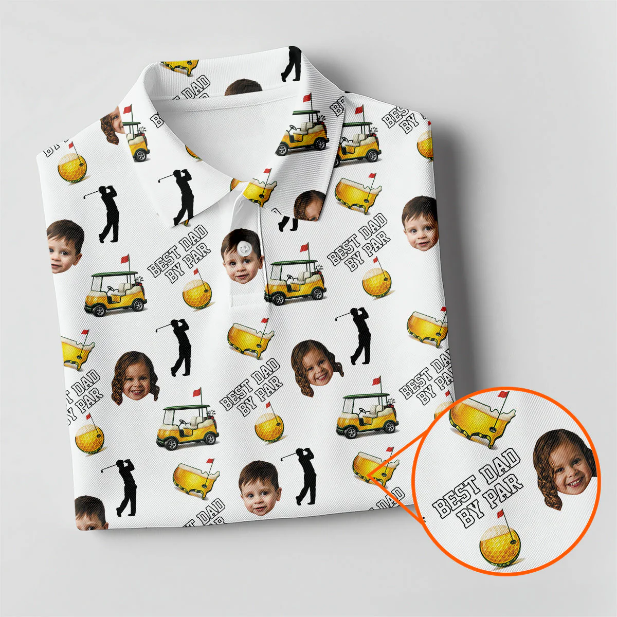 Funny Custom Baby Face - Personalized Polo Shirt - Gift For Dad, Grandpa, Golf Lovers - Image 7