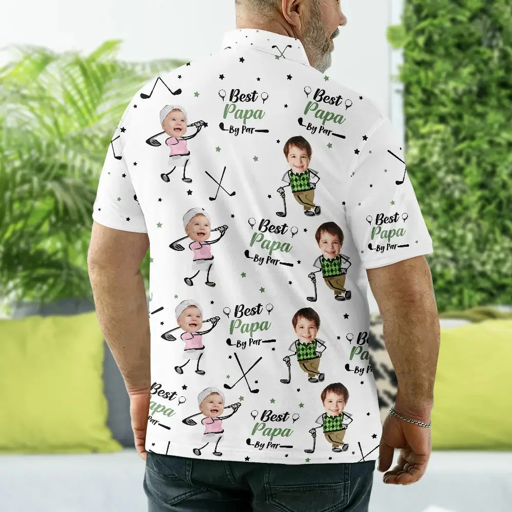 Funny Custom Photo Best Daddy By Par -  Personalized Golf Polo Shirt - Gift For Dad, Grandpa - Image 3