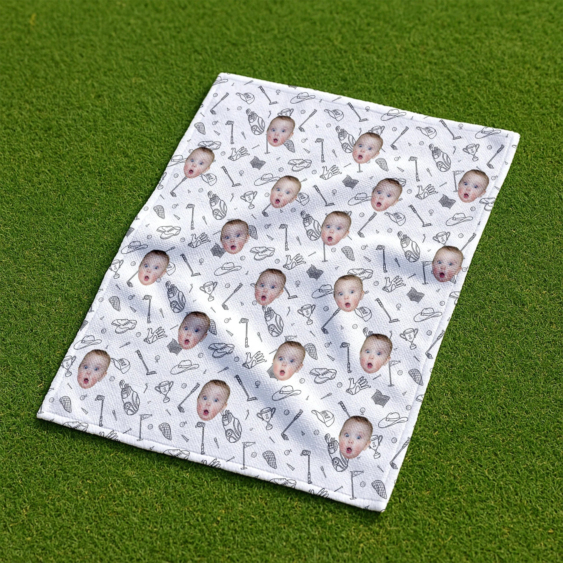 Funny Custom With Kids’ Faces, Family Faces - Personalized Golf Towel - Gift For Dad, Grandpa - Image 6