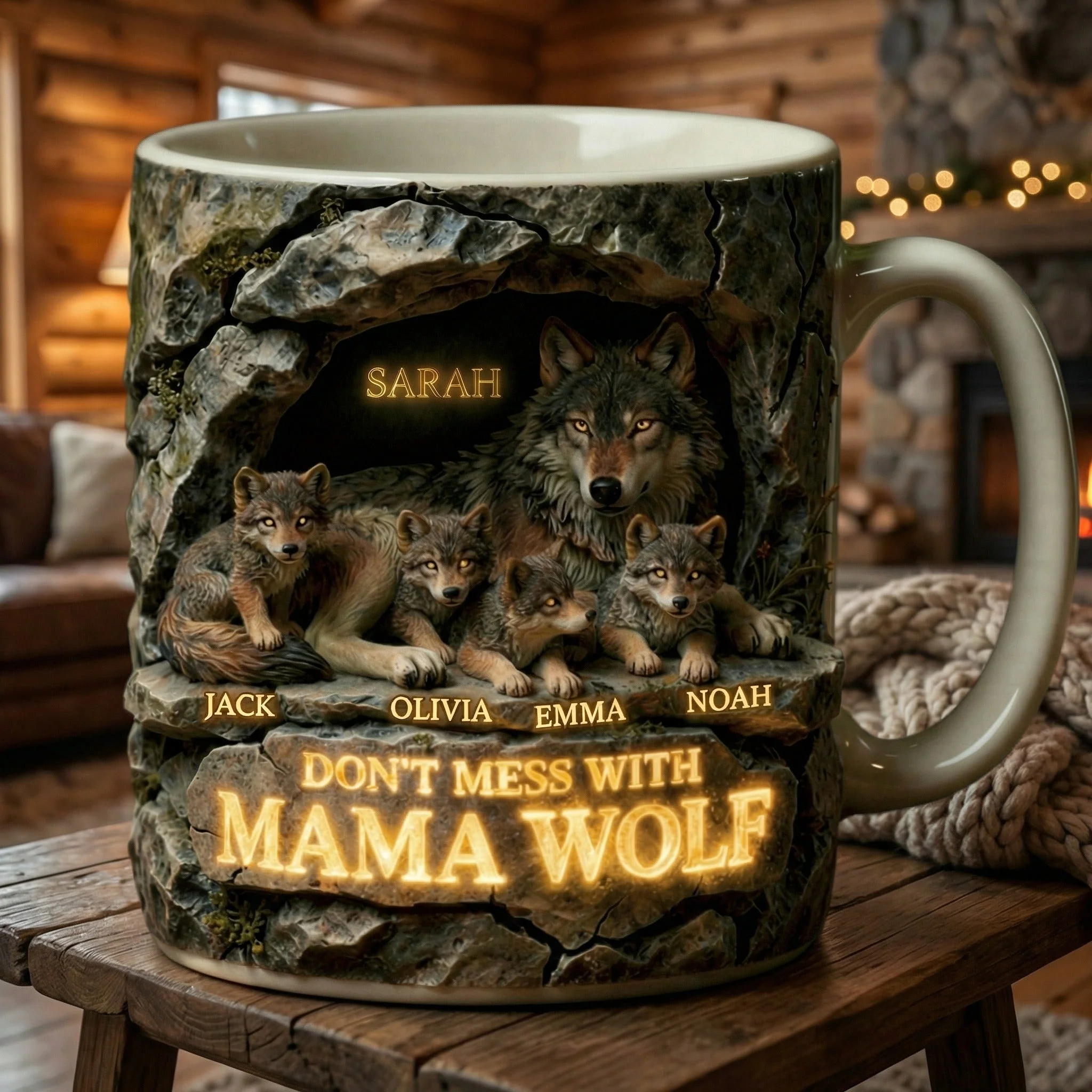 Funny Don't Mess With Mama Wolf - Personalized Mug - Gifts For Mom - Image 2