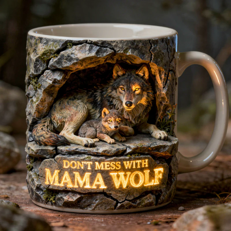 Funny Don't Mess With Mama Wolf - Personalized Mug - Gifts For Mom - Image 3