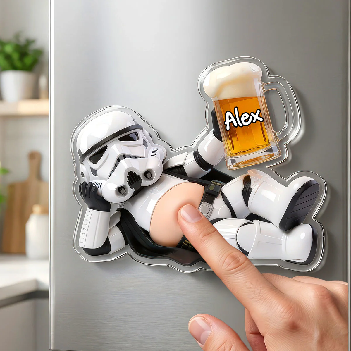 Funny Drunk With Your Favorite Character - Personalized Squishy Acrylic Fridge Magnet - Stwa