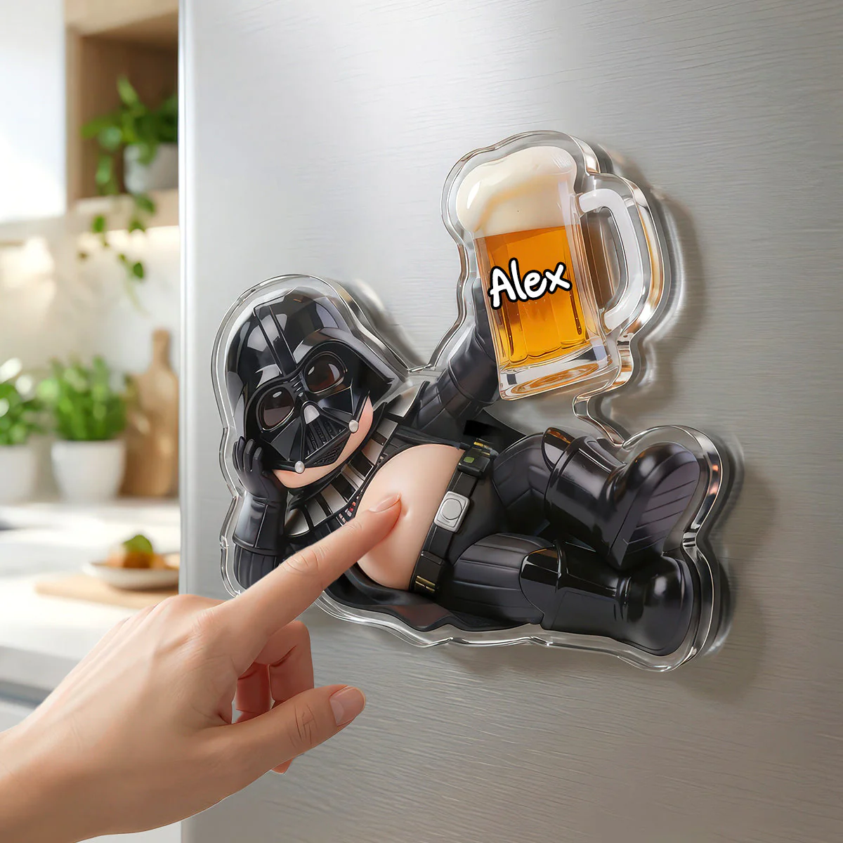 Funny Drunk With Your Favorite Character - Personalized Squishy Acrylic Fridge Magnet - Stwa - Image 2