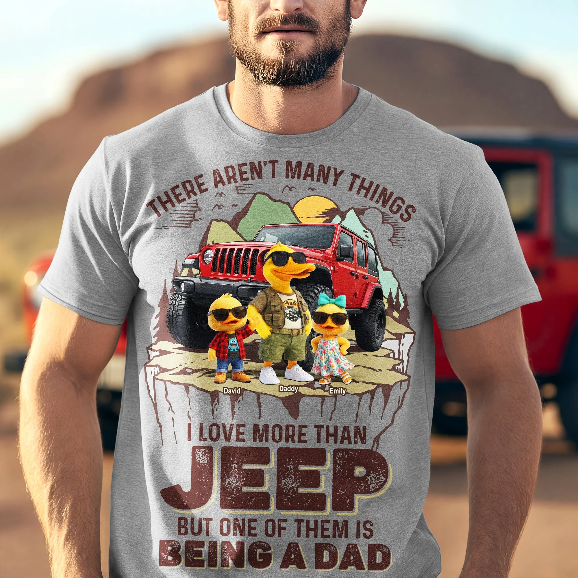 Funny Duck Family One Of Them Is Being A Duck Dad - Personalized Shirt - Gifts For Dad, Grandpa - Image 2