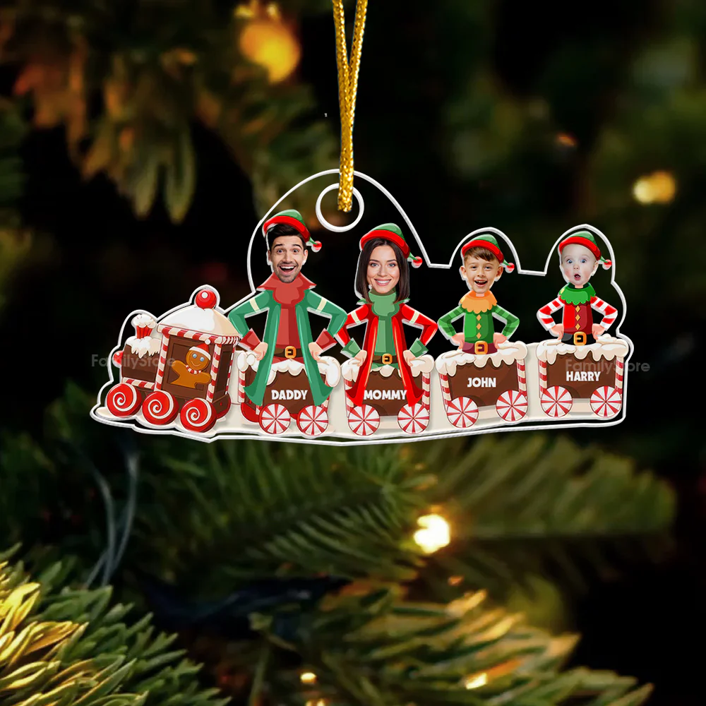 Funny Faces Let's Us Bring Ginger Cookies For You - Gift For Family Members - Personalized Acrylic Ornament - Image 4