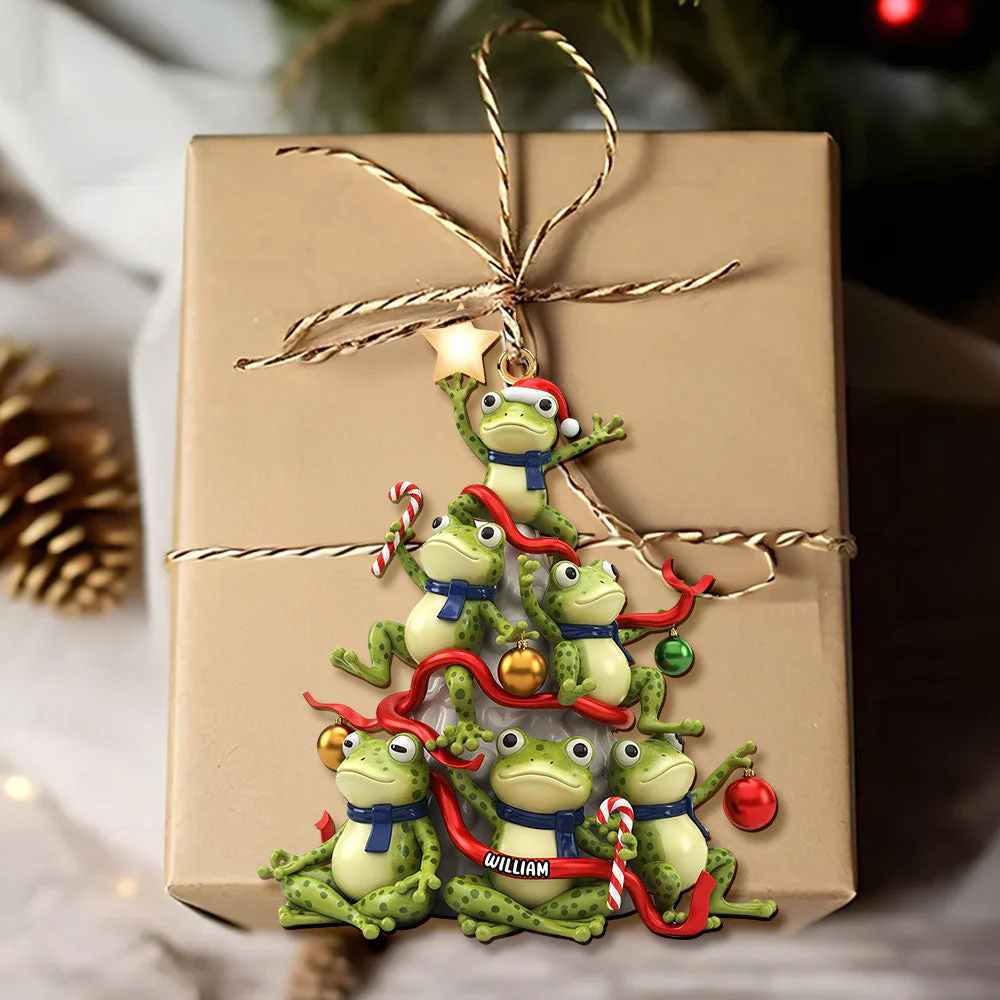 Funny Frog Christmas - Personalized Acrylic Ornament - Gifts For Kids - Image 2