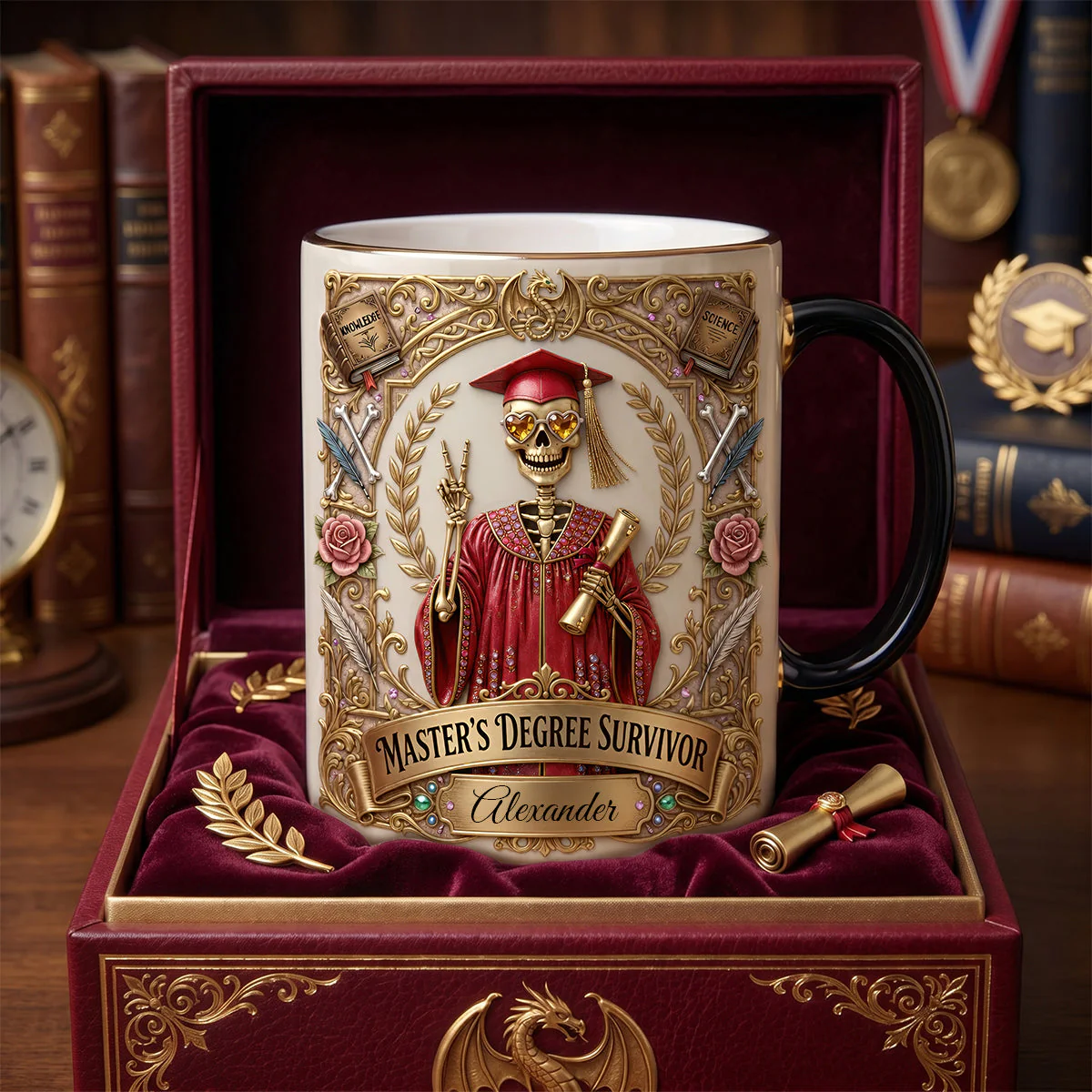 Funny Graduation Master’s Degree Survivor - Personalized Color Changing Mug - Gift For Graduates - Image 2