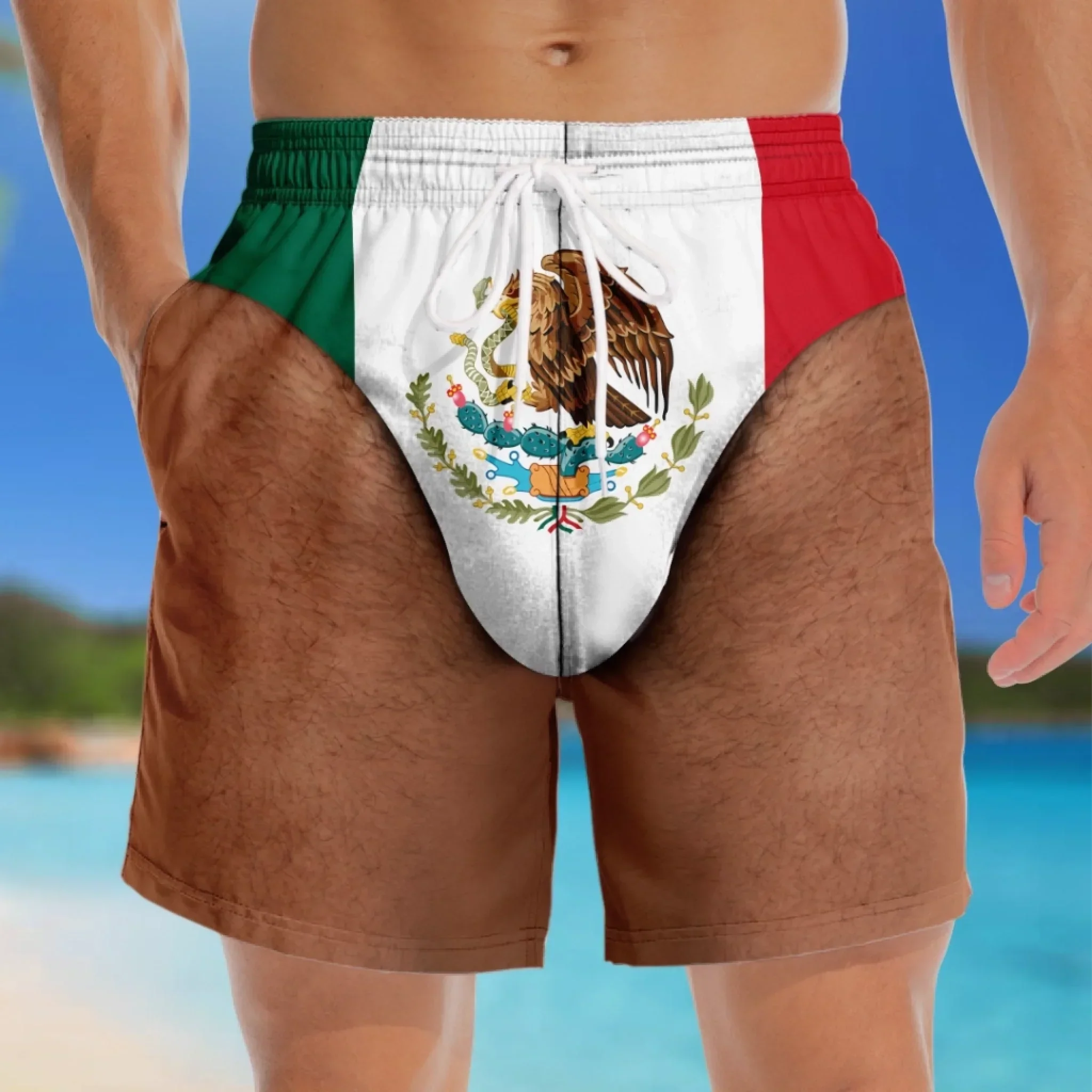 Custom Funny Mexican Swimming Trunks Summer Vacation - Personalized Beach Short - Gifts For Men - Image 3