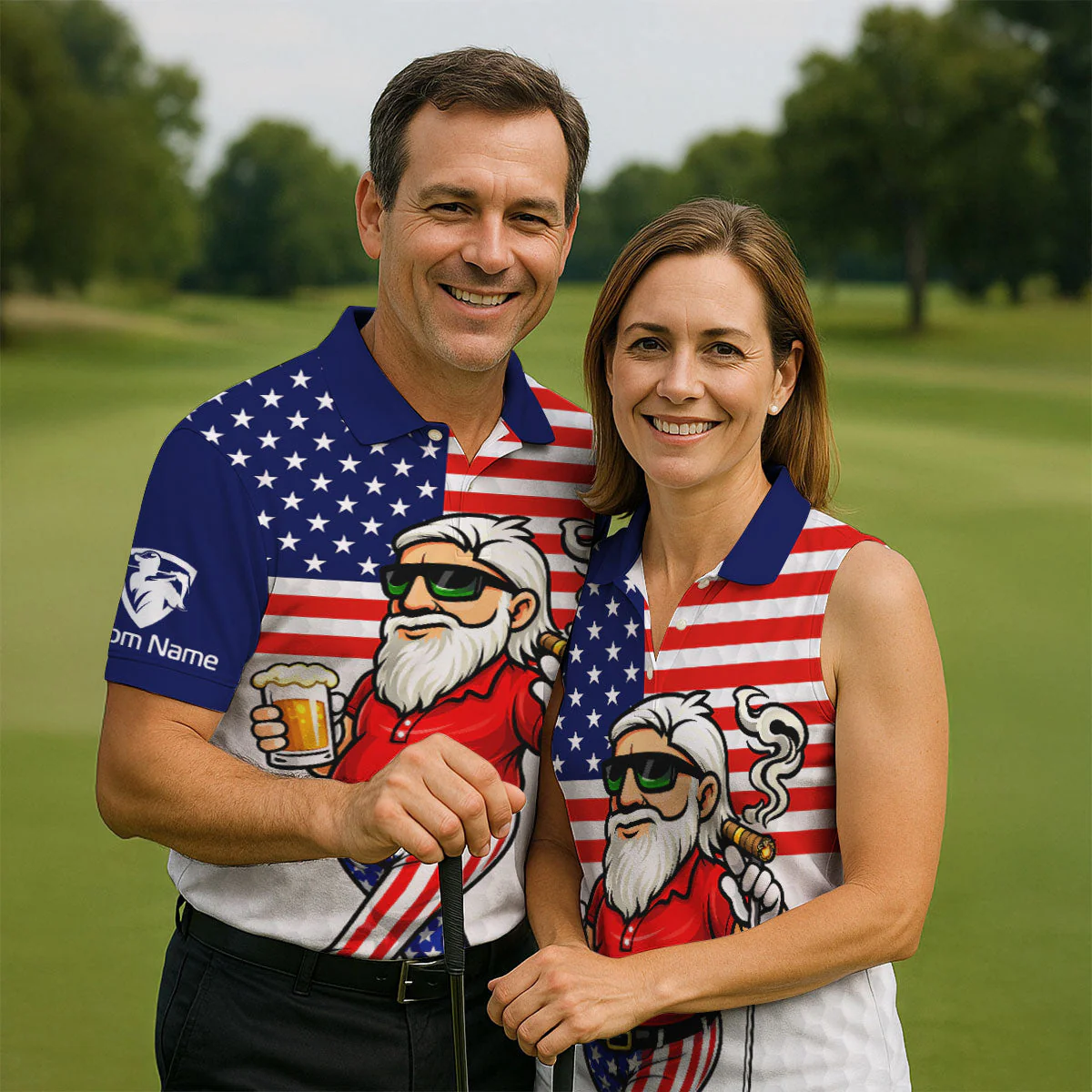 Funny My Drinking Team Has A Golfing Problem America 250 Anniversary - Personalized Polo Shirt - Gift For Dad, Grandpa, For Golf And Beer Lovers - Image 4