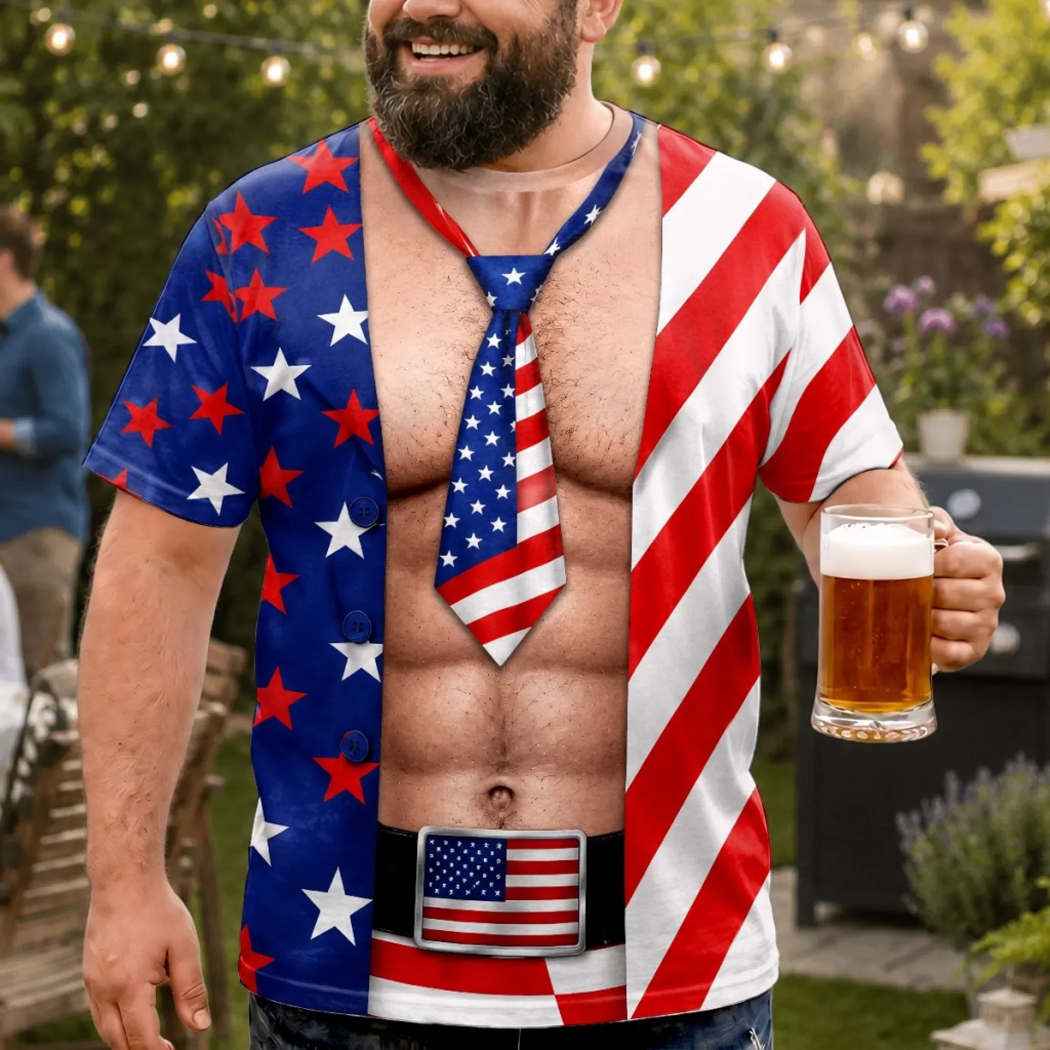 Funny Patriotic Liberty And Laughs - Personalized All Over Shirt - Gifts For Husband, Him - Image 2