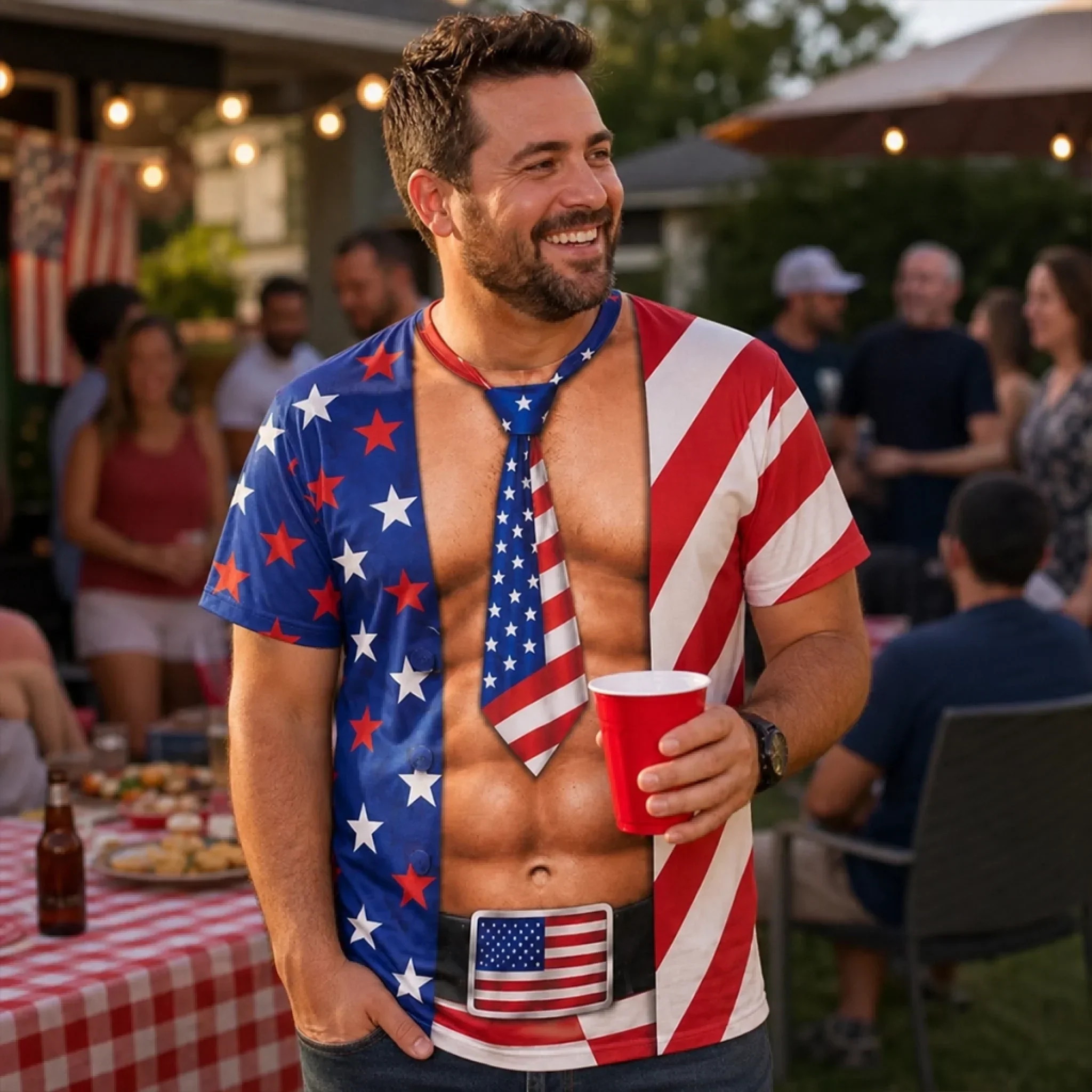 Funny Patriotic Liberty And Laughs - Personalized All Over Shirt - Gifts For Husband, Him - Image 3