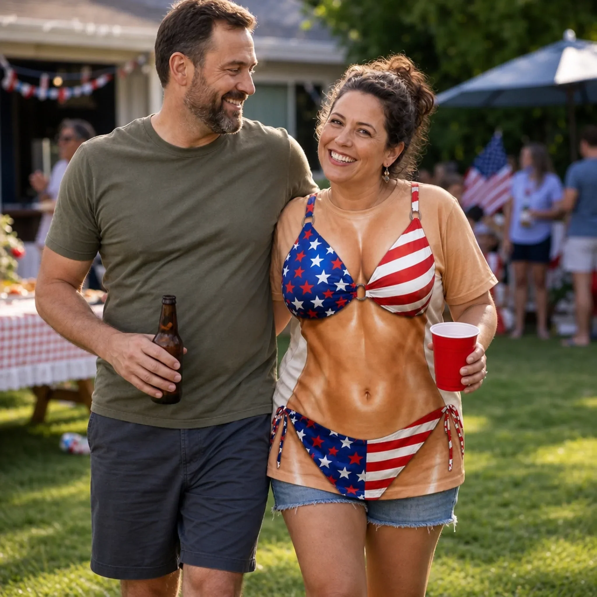 Funny Patriotic Liberty And Laughs - Personalized All Over Shirt - Gifts For Husband, Him - Image 7