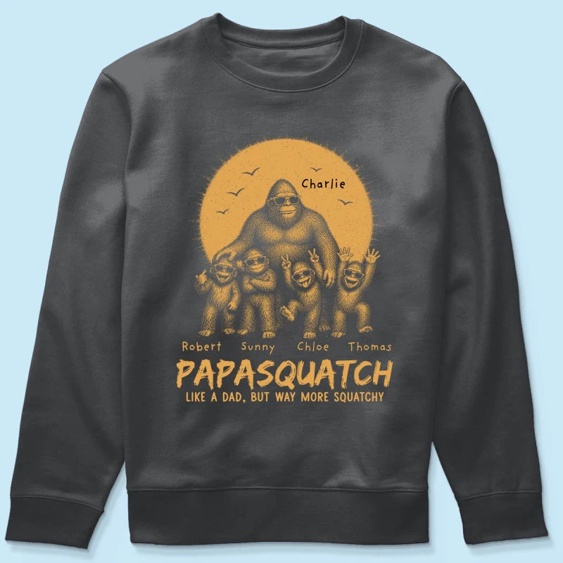 Funny Retro Yellow Vintage Papasquatch Like A Dad Grandpa But Way More Squatchy - Personalized Shirt - Gift For Dad, Grandpa - Image 18