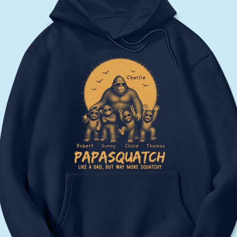 Funny Retro Yellow Vintage Papasquatch Like A Dad Grandpa But Way More Squatchy - Personalized Shirt - Gift For Dad, Grandpa - Image 21