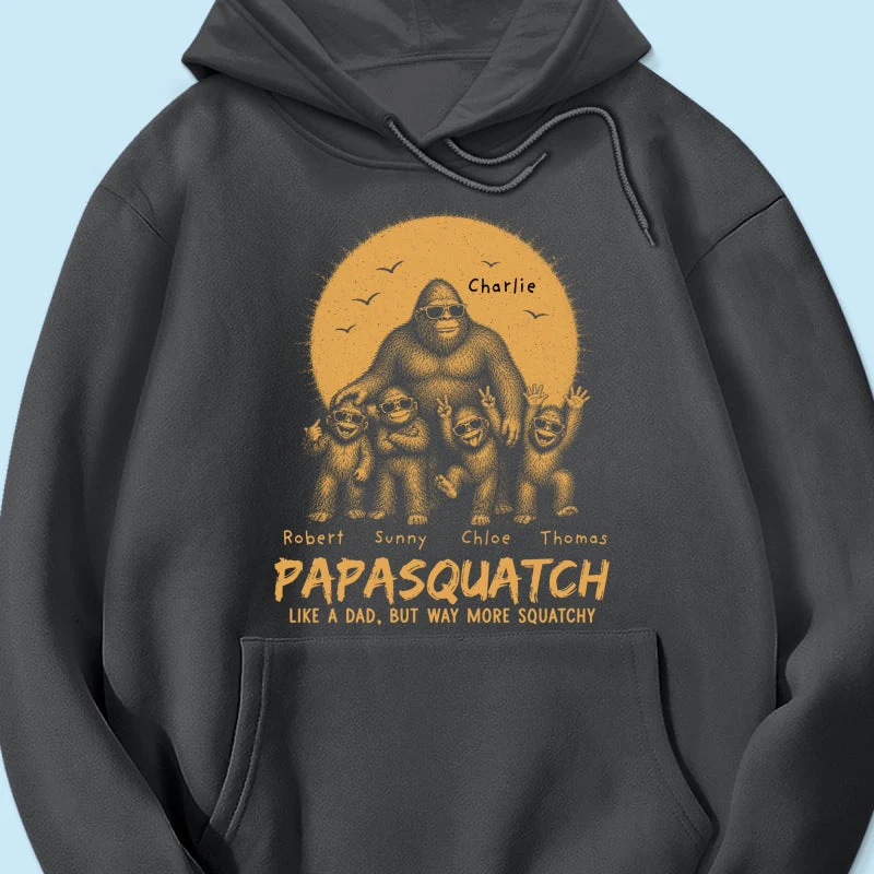 Funny Retro Yellow Vintage Papasquatch Like A Dad Grandpa But Way More Squatchy - Personalized Shirt - Gift For Dad, Grandpa - Image 22