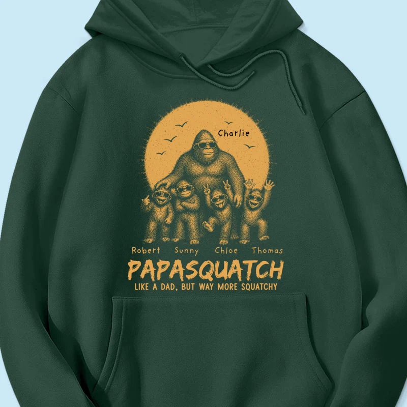 Funny Retro Yellow Vintage Papasquatch Like A Dad Grandpa But Way More Squatchy - Personalized Shirt - Gift For Dad, Grandpa - Image 24