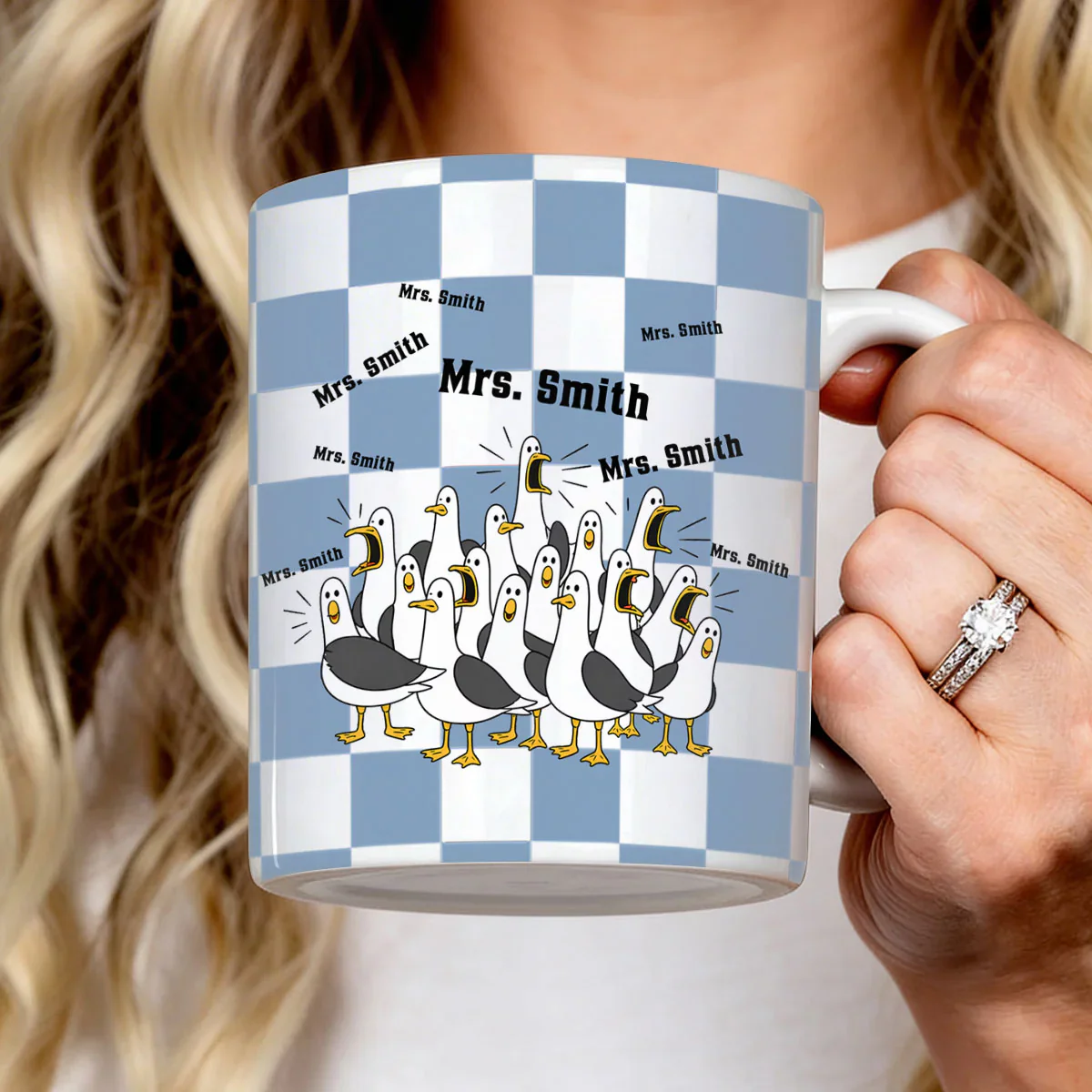 Funny Seagulls Teacher - Personalized White Ceramic Mug- Gift For Teachers - Image 4