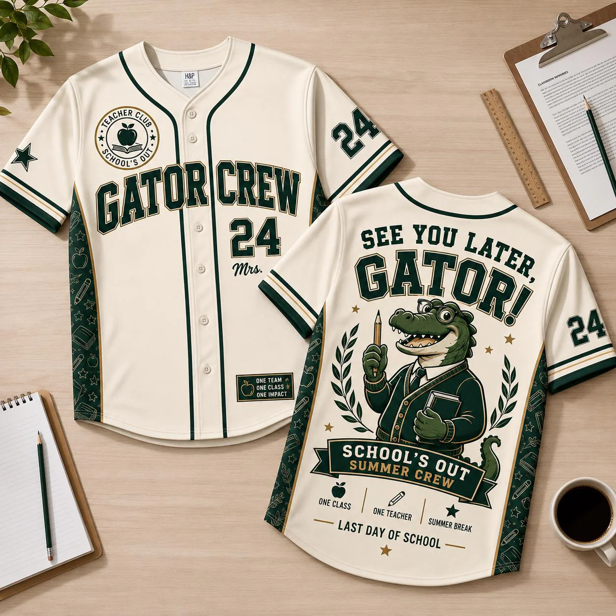 Funny See You Later Alligator Teacher Back To School - Personalized Baseball Jersey - Gifts For Teacher - Image 6