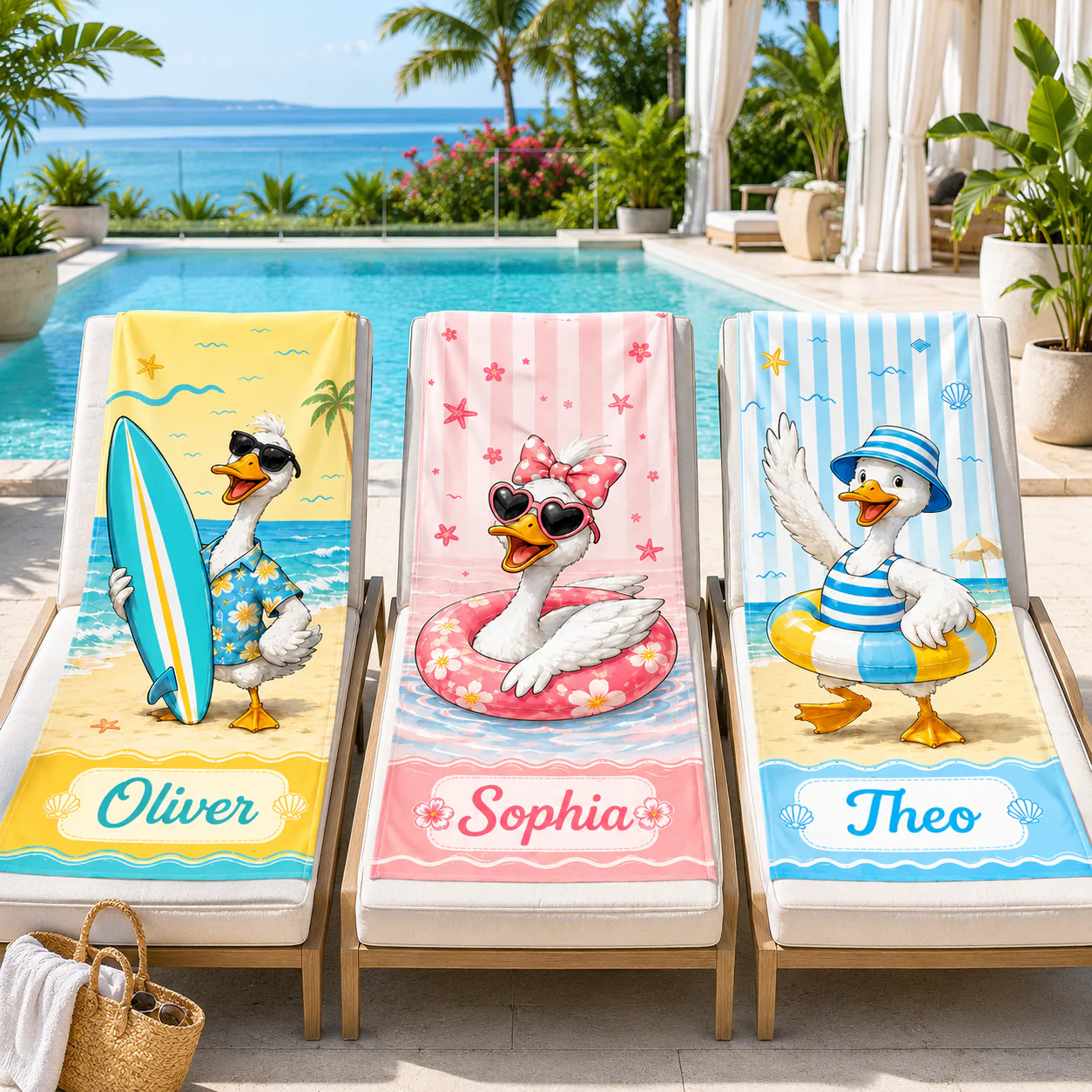 Funny Silly Goose Summer Trip - Personalized Beach Towel - Gifts For Travel Lovers - Image 3