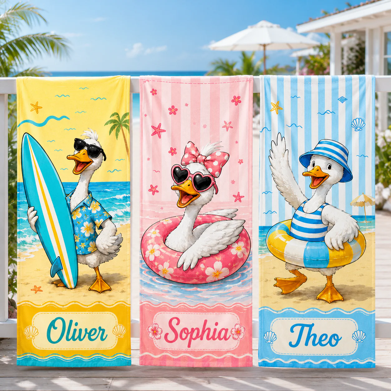 Funny Silly Goose Summer Trip - Personalized Beach Towel - Gifts For Travel Lovers - Image 4