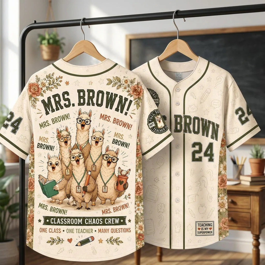 Funny Teacher Classroom Chaos Gull Squad Back To School - Personalized Baseball Jersey - Gifts For Teacher - Image 9