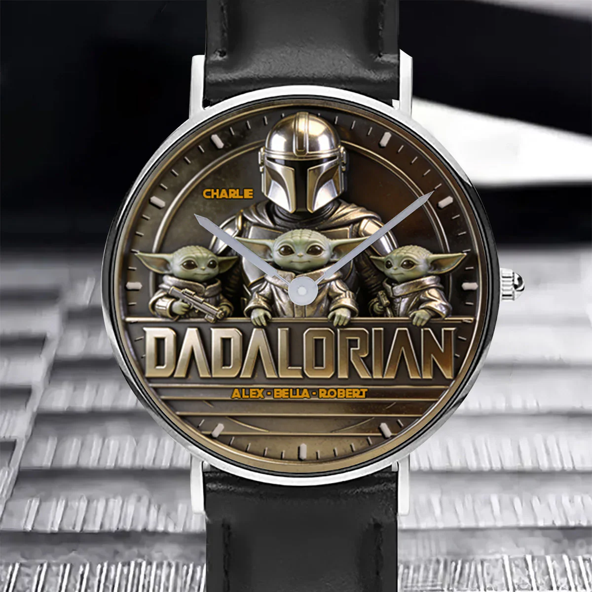 Galactic Tracker And The Child - Personalized Hand Watch - Gift For Dad - Stwa HH01 - Image 2