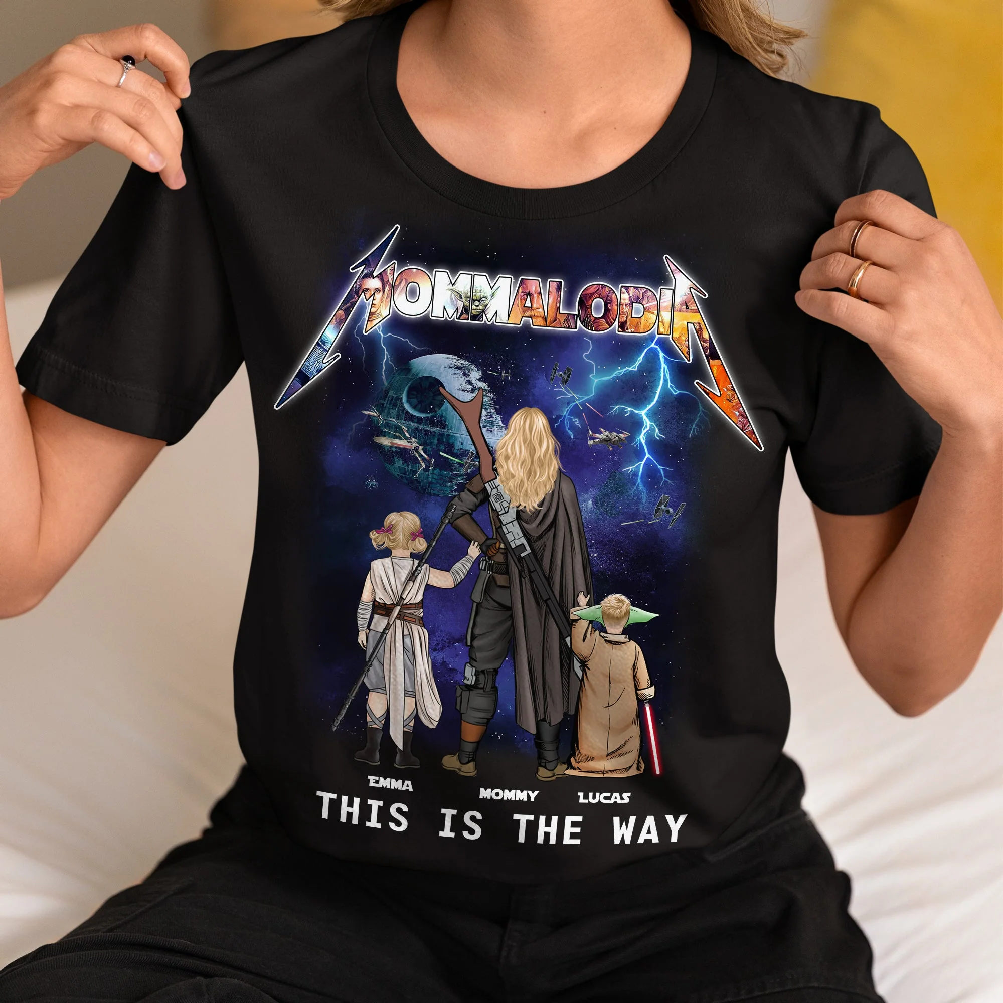 Galaxy Mommalodia This Is The Way - Personalized T-shirt - Patriotic Gift For Mom, Grandma | CL08 HN02