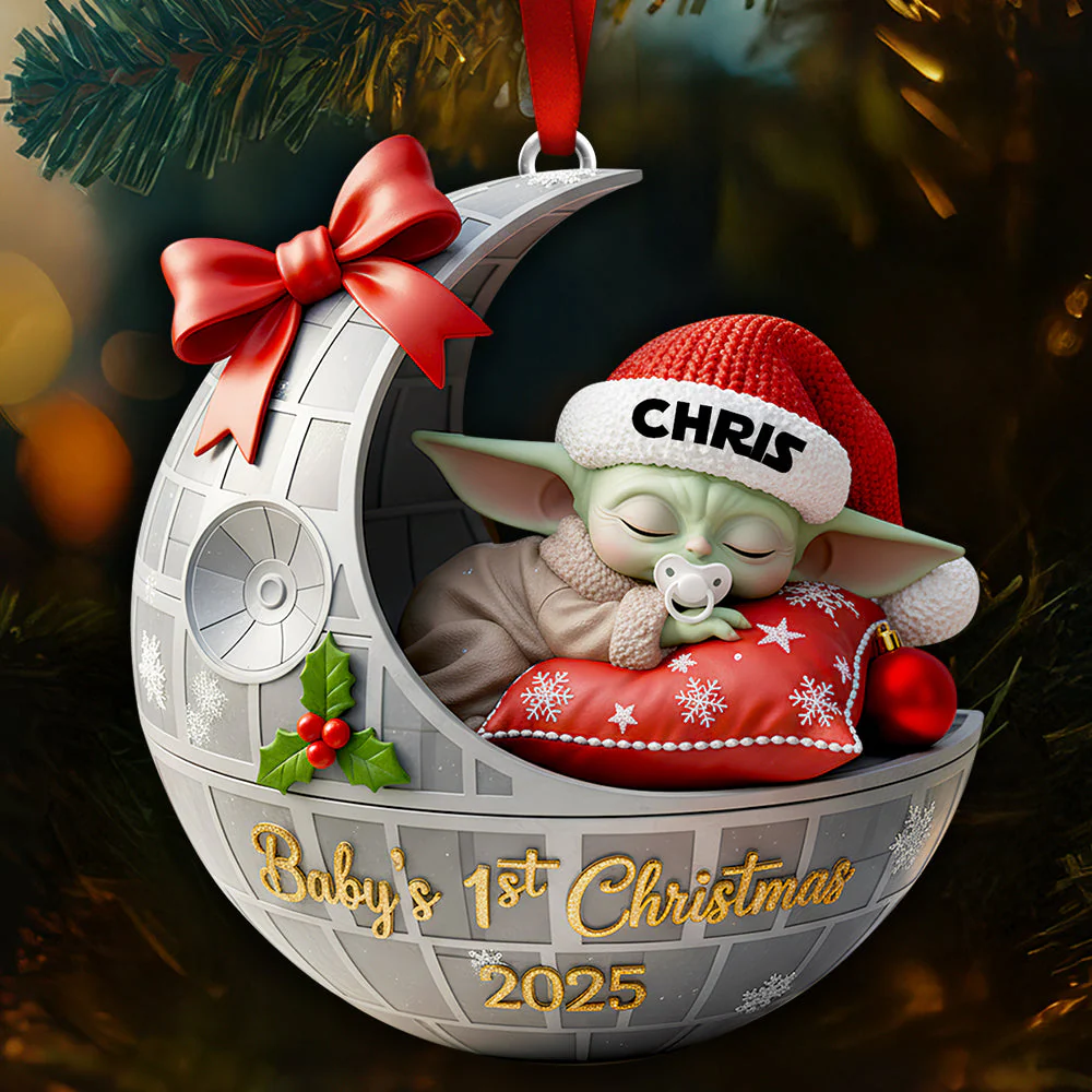 Galaxy Warrior Baby's First Christmas - Personalized Acrylic Ornament - Gift For Baby - Stwa - Image 2