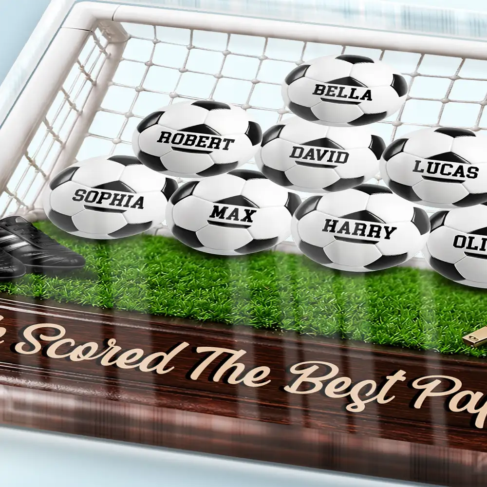 Game Day We Scored The Best Dad - Personalized Shaped Acrylic Plaque - Gift For Dad, Football Lovers - Image 3