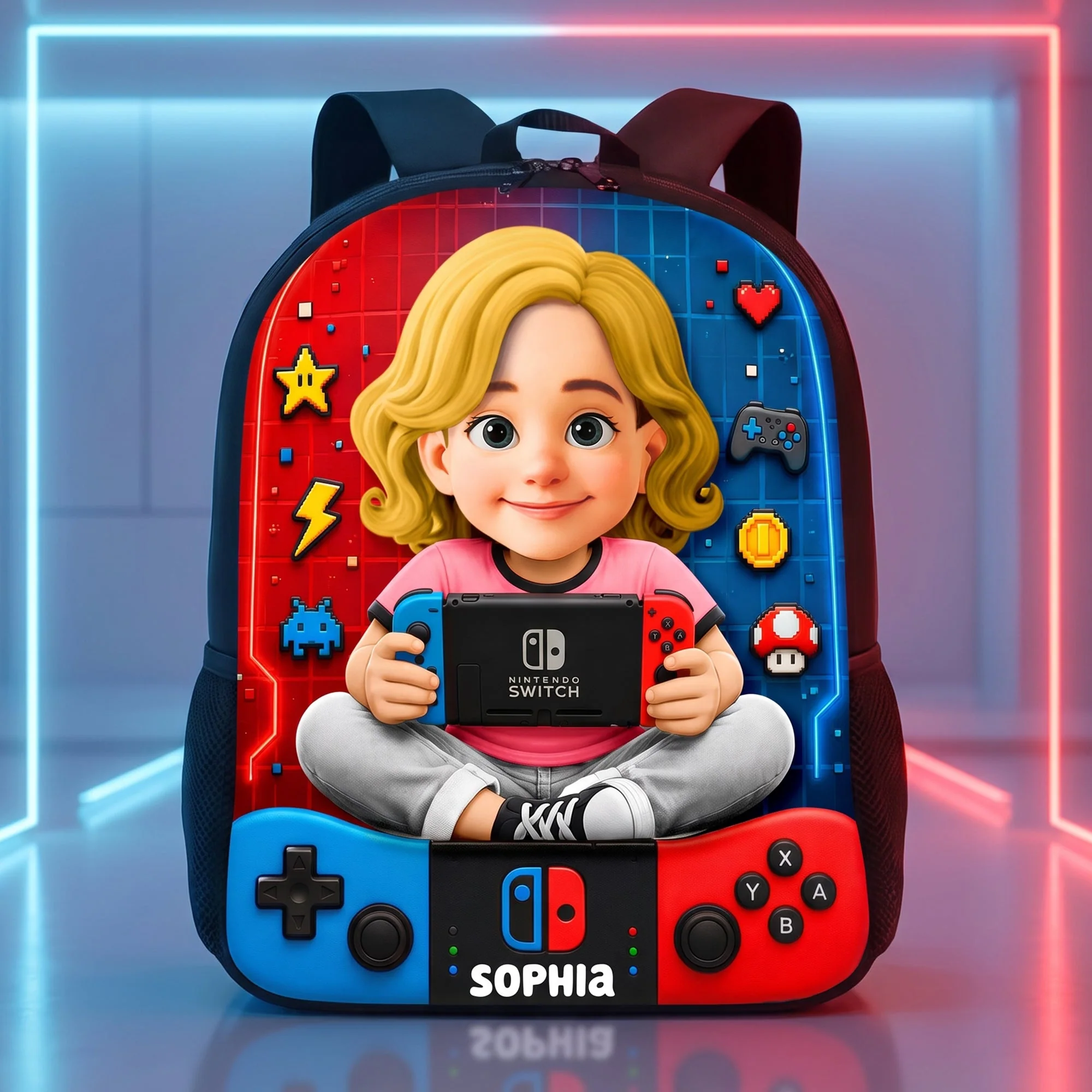 Gaming Adventure Kids Back to School - Personalized Backpack, Lunch Bag, Pencil Case & Water Bottle - Gifts - Image 2