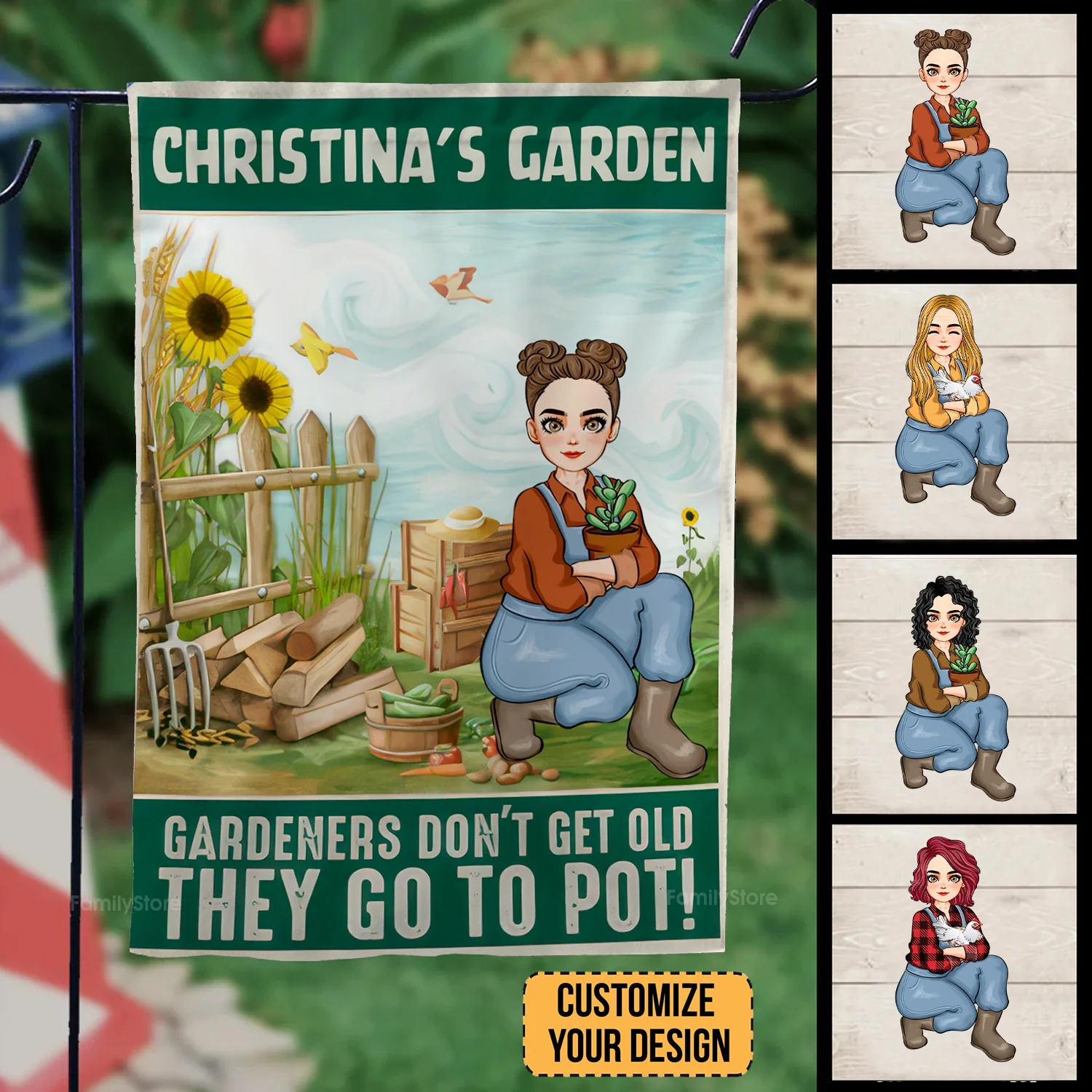 Gardeners Don't Get Old They Go To Pot - Personalized Flag - Gift For Gardening Lovers, Gardeners | GR17 NH96 - Image 2