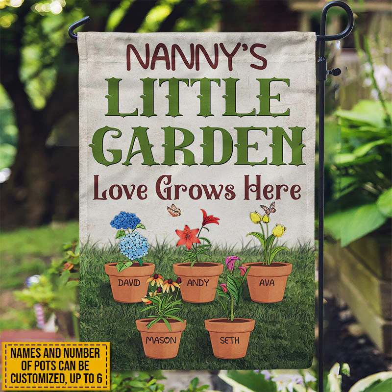 Gardening Grandma Little Garden  - Personalized Flag - Gift For Mom, Grandma, Mothers Day, Plant Lovers NA94 - Image 2