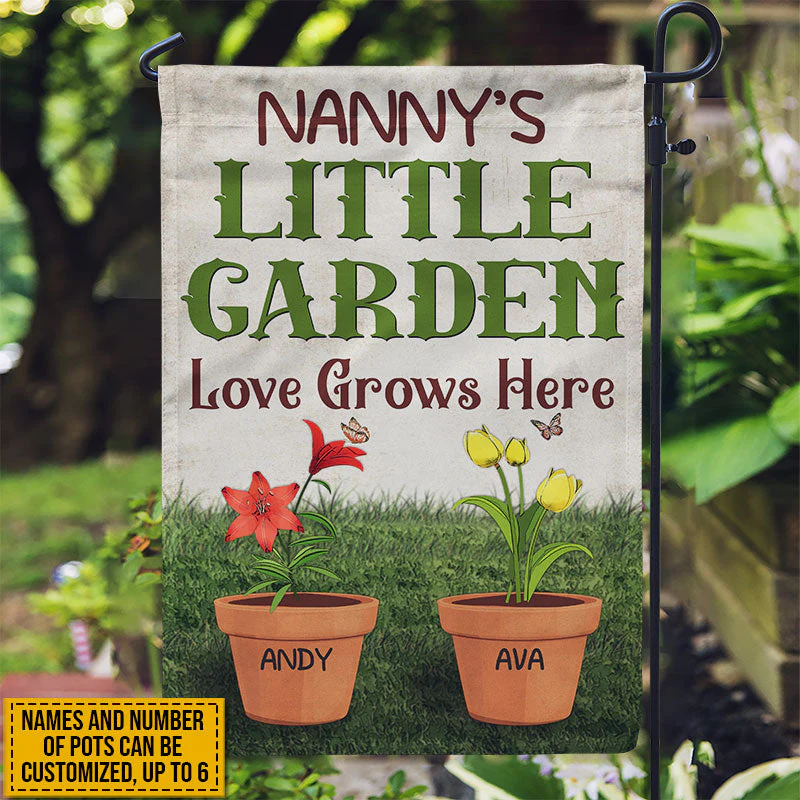 Gardening Grandma Little Garden  - Personalized Flag - Gift For Mom, Grandma, Mothers Day, Plant Lovers NA94 - Image 3