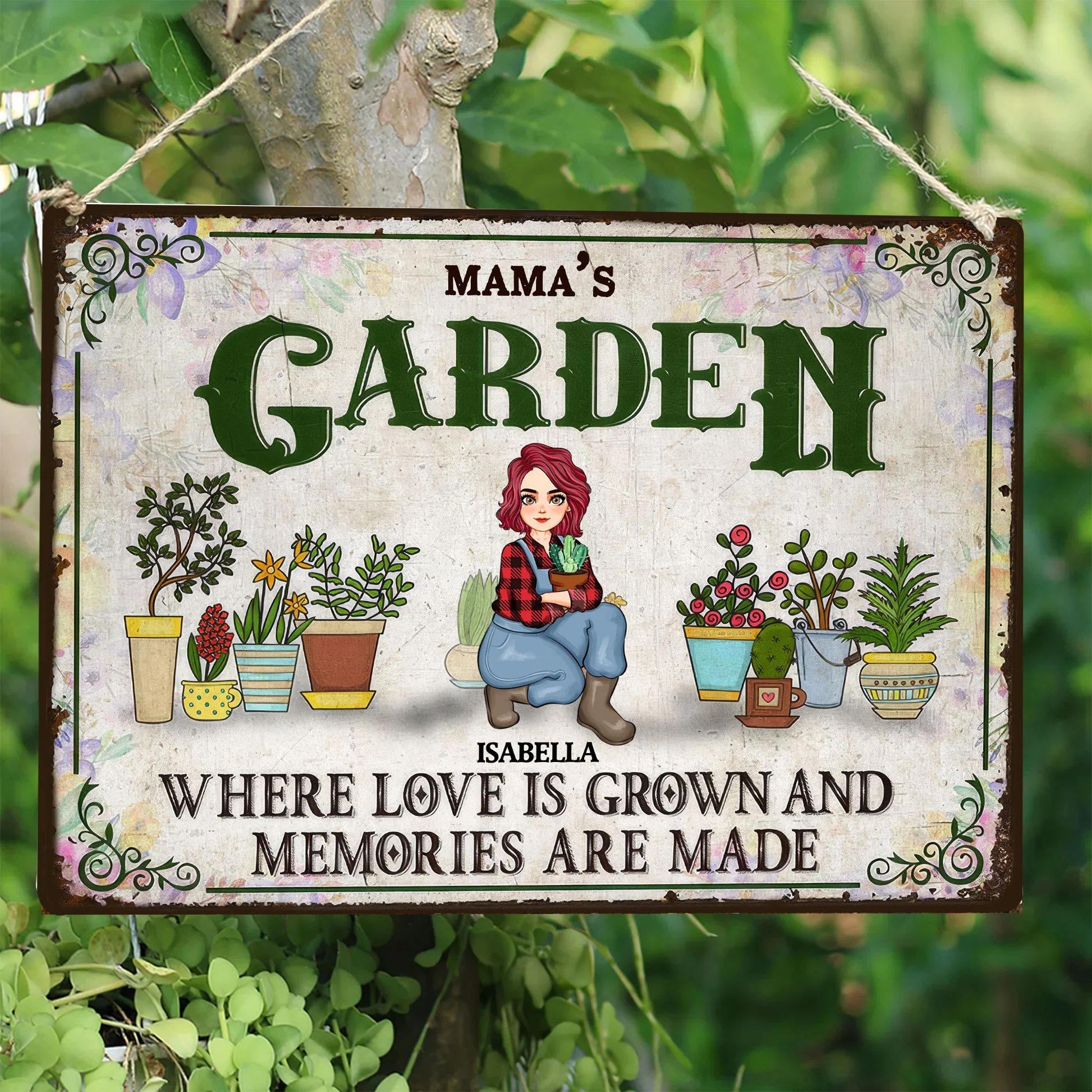 Gardening Where Love Is Grown - Personalized Metal Sign - Gift For Mom, Grandma, Plant Lovers | GR17 NA94 - Image 4