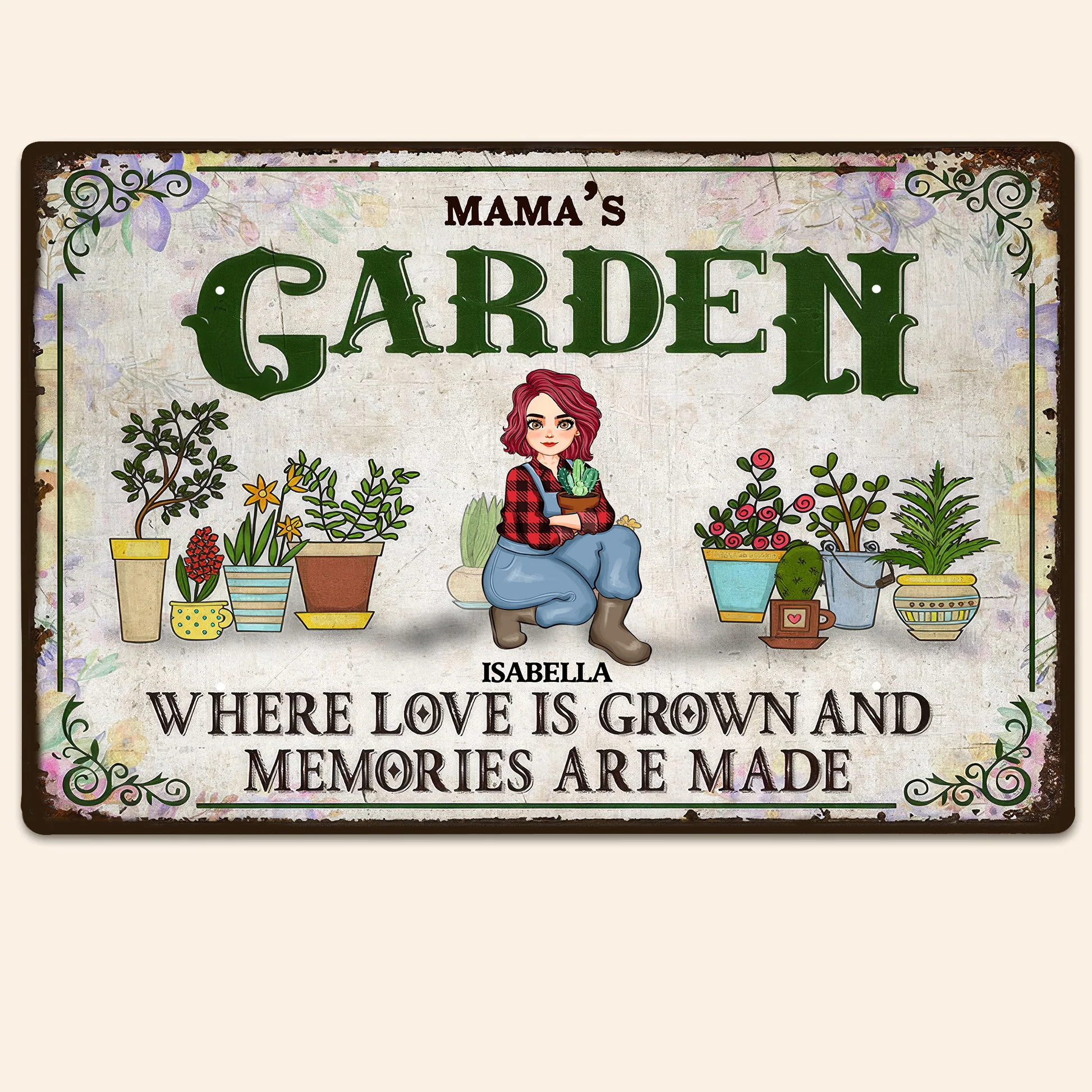 Gardening Where Love Is Grown - Personalized Metal Sign - Gift For Mom, Grandma, Plant Lovers | GR17 NA94 - Image 5