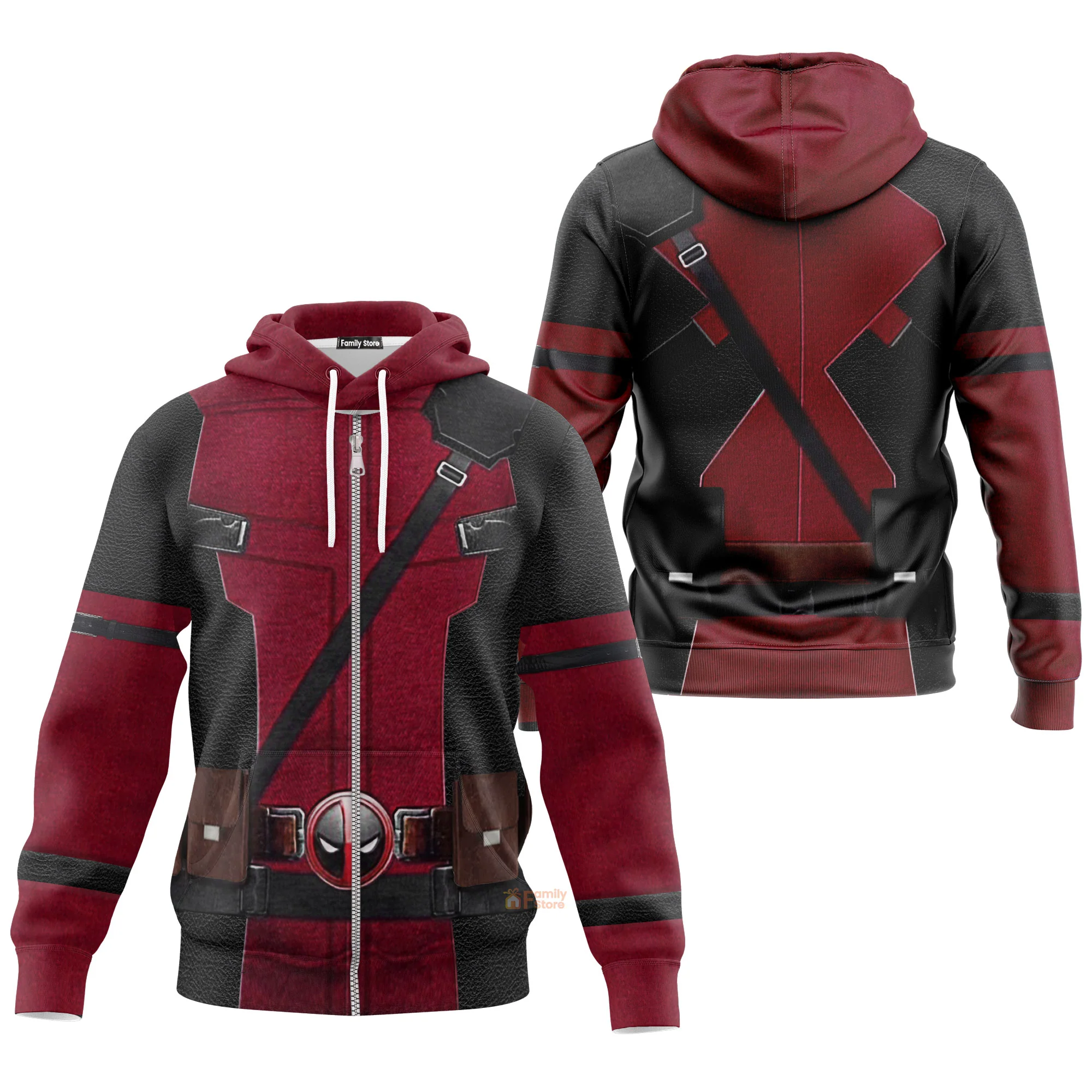 Deadpool Cosplay Hoodie For Men - Image 2